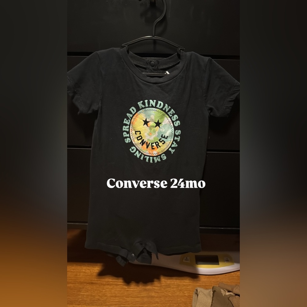 Set of 3 Converse baby rompers